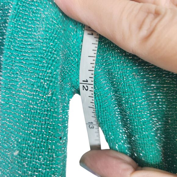FRANKIES BIKINIS Pants Womens Small Green Johnson Terry Luxe Metallic Sweatpants - Picture 8 of 12